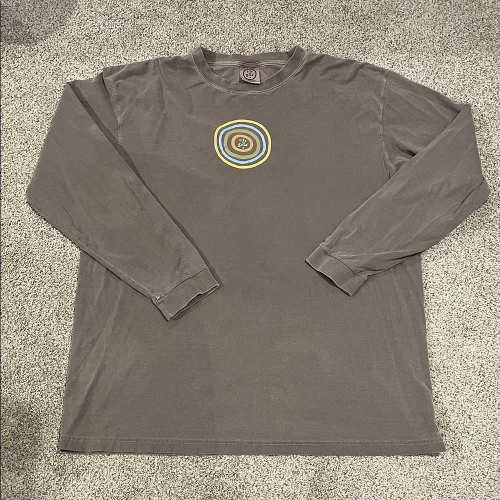 Life is Good Gray Long Sleeve Shirt with Circular Design
